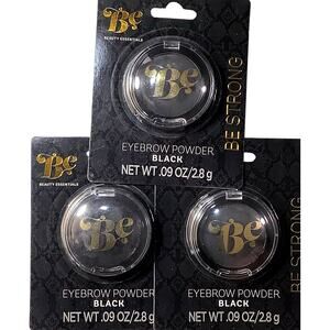 3-PK Beauty Essentials Eyebrow Powder, Black, 0.09 oz. / 2.8g, Travel-Friendly